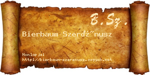 Bierbaum Szerénusz névjegykártya